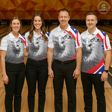 Load image into Gallery viewer, Red, White and Blue US Flag Eagle Bowling Shirts For Men Custom Patriotic Team Bowling Jersey NQS11632