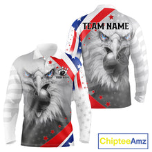 Load image into Gallery viewer, Red, White and Blue US Flag Eagle Bowling Shirts For Men Custom Patriotic Team Bowling Jersey NQS11632