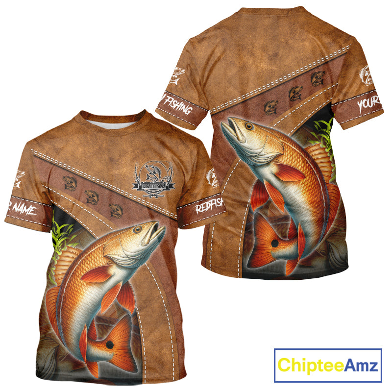 Redfish fishing UV protection custom name fishing shirts, performance shirts for men, women, kid NQS11458