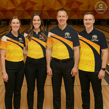 Load image into Gallery viewer, Custom Yellow Funny Beer Bowling Jersey for Men Bowling Uniform Polo &amp; 1/4 Zip Bowling Team Shirts NQS11646