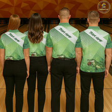 Load image into Gallery viewer, Funny Alligator Bowling Polo, 1/4 Zip Shirts For Men Custom Alligator Bowling Team Jerseys | Green NQS11742