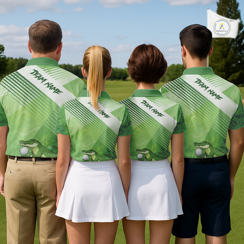 Funny Alligator Golf polo shirt for Women Custom ladies golf outfit, funny golf gifts | Green NQS11743