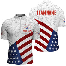Load image into Gallery viewer, Personalized American Flag Bowling Team Shirts For Men Patriotic Bowling Gifts NQS8947