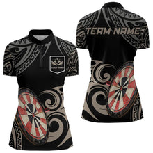 Load image into Gallery viewer, Personalized Black tribal pattern Darts Shirts For Women Custom Retro Team Darts Jerseys NQS9551