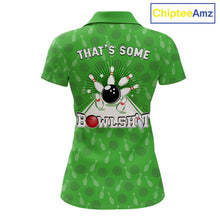 Load image into Gallery viewer, Custom Retro Bowling Team Shirts For Women That's some bowshit Funny Bowling Pattern Jerseys | Green NQS11511