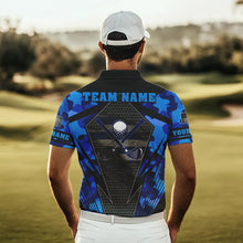 Load image into Gallery viewer, Blue Camo Golf Polo Shirts For Men Custom best mens golf wear, golfing gifts NQS9734