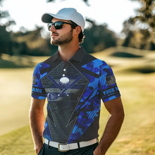 Load image into Gallery viewer, Blue Camo Golf Polo Shirts For Men Custom best mens golf wear, golfing gifts NQS9734
