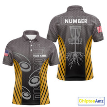 Load image into Gallery viewer, Disc golf t-shirts, polos, hoodies for men, women custom name, number camo disc golf jerseys | Yellow NQS11303