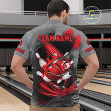 Load image into Gallery viewer, Red Sugar Skull Tattoo Custom Mens Bowling Polo, Quarter Zip Shirts,Team Bowling Jerseys NQS11528