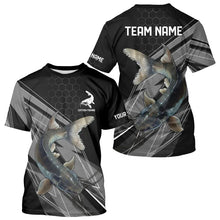 Load image into Gallery viewer, Personalized Black camo Catfish Fishing Jerseys, Catfish Long Sleeve Fishing Tournament Shirts NQS9750