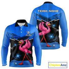 Load image into Gallery viewer, Funny Flamingo Blue Golf Polo Shirts For Men Custom Flamingo Team mens golf tops, funny golf gifts NQS11676