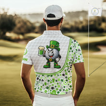 Load image into Gallery viewer, Personalized Funny Golf beer Green clover pattern golf clubs St Patrick&#39;s Day golf polo shirt for men NQS11144