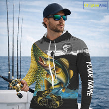 Load image into Gallery viewer, Walleye fishing scales customize performance long sleeves Fishing shirts, Walleye fishing jerseys NQS11561