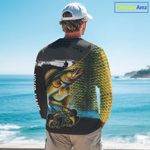 Load image into Gallery viewer, Walleye fishing scales customize performance long sleeves Fishing shirts, Walleye fishing jerseys NQS11561