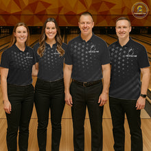 Load image into Gallery viewer, Custom Black American Flag Bowling Team Shirts For Men, Personalized patriotic Bowling League Shirts NQS11706