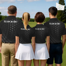 Load image into Gallery viewer, Custom Black American Flag Golf Team Shirts For Men, Personalized patriotic Mens Golf top NQS11707
