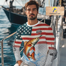 Load image into Gallery viewer, American Flag Redfish Puppy Drum Fishing Custom Redfish Fishing tournament Shirt patriotic jersey NQS10982