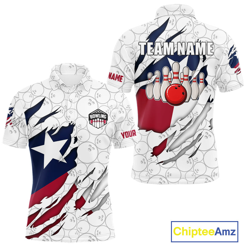 Personalized Texas Flag Camo Bowling Shirts For Men Custom patriotic Texas Bowling Team Jerseys NQS11173