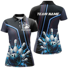 Load image into Gallery viewer, Personalized Bowling shirt for Women Custom Team's Name Bowling League Jersey, Gift For Bowlers | Blue NQS8852
