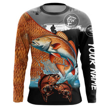 Load image into Gallery viewer, Redfish fishing scales customize performance long sleeves Fishing shirts, Red drum fishing jerseys NQS6955