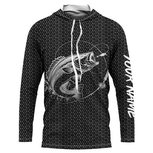 Largemouth bass fishing Custom name fishing jersey, Bass fishing shirts with hood NQS3152