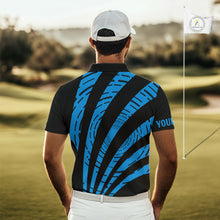 Load image into Gallery viewer, Custom Black and Blue camo Golf Polo Shirt For Men Custom men&#39;s golf tops, personalized golf gifts NQS10609