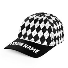 Load image into Gallery viewer, Multicolor argyle pattern custom name golf sun hats, unique golf gifts for golfers NQS9865