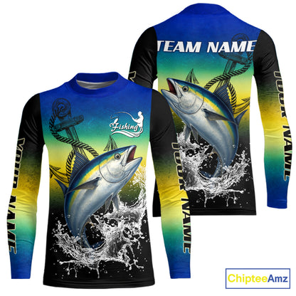 Personalized Tuna Fishing scales Long sleeve fishing shirts Custom Tuna performance fishing apparel NQS11114