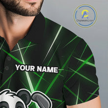 Load image into Gallery viewer, Black and Green Funny Panda Playing Golf Polo Shirt For Men Custom men's golf clothes funny golf gift NQS10740