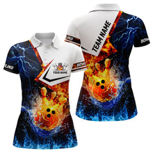 Load image into Gallery viewer, Fire and Water bowling ball pins Bowling shirts for Women Custom Lightning Team Bowling Jerseys NQS7701