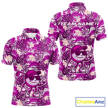 Load image into Gallery viewer, Pink tropical flower leaf pattern funny Golf polo shirts For Men Custom mens golf outfits NQS10120