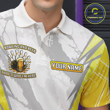 Load image into Gallery viewer, Bowling and beer That's why I'm here Funny Mens Bowling Shirts Custom Team Bowling Jerseys NQS10134
