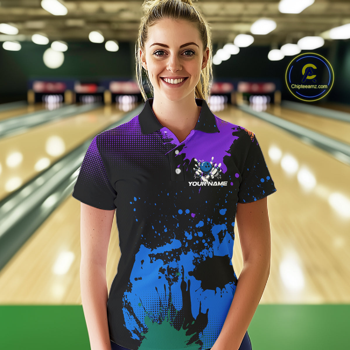 Personalized Bowling Polo, Quarter Zip Shirts For Women Custom Team Bowling Jersey Gift For Bowlers NQS10596