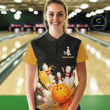 Load image into Gallery viewer, Bowling &amp; Beer therefore i'm here custom funny Bowling shirts for Women, Bowling team apparel NQS10274