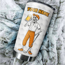 Load image into Gallery viewer, 1PC Funny Skull White Golf Beer Tumbler Custom Stainless Steel Tumbler Cup - personalized golf gifts NQS9881