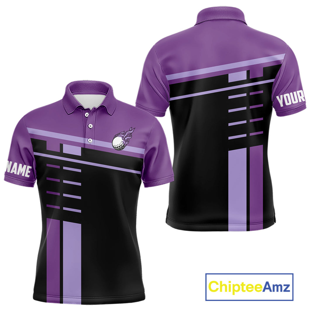 Personalized Black and Purple Men golf polo shirts, Custom Golf Shirts For Team men golfers NQS10160