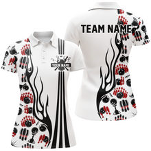 Load image into Gallery viewer, Personalized bowling camo Polo, Quarter Zip shirts for Women, White Bowling Team League Jerseys NQS7733