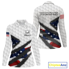Load image into Gallery viewer, Personalized American Flag Golf polo shirt For Women Custom Patriotic Golf Gifts NQS10428