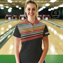 Load image into Gallery viewer, Retro Bowling Polo, Quarter Zip Shirt for Women Custom Vintage Team Bowling Jersey, Gift For Bowlers NQS10567