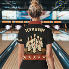Load image into Gallery viewer, Retro Bowling Polo, Quarter Zip Shirt for Women Custom Vintage Team Bowling Jersey, Gift For Bowlers NQS10567
