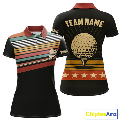 Retro Womens golf polo shirt Custom Vintage Team Golf attire for ladies, Gift For Golfers NQS10568