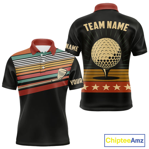 Retro Mens golf polo shirt Custom Vintage Team Golf attire for men, Gift For Golfers NQS10568