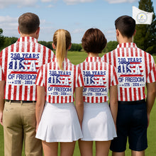 Load image into Gallery viewer, Custom 250 years of freedom American Flag Womens Golf Polo shirts, patriotic team golf jerseys NQS11598