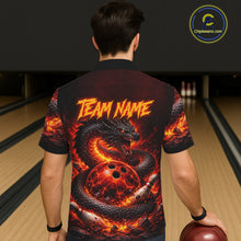 Load image into Gallery viewer, Custom Red Dragon Bowling Hawaiian Shirt, Team Bowling League jerseys NQS11588