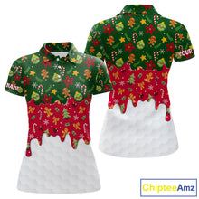 Load image into Gallery viewer, Funny Christmas pattern Golf Polo Shirts For Women custom Christmas golf gifts ladies golf outfit NQS10866