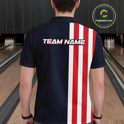 Retro Bowling Shirts For Men custom Red, White and Blue patriotic bowling outfits team jerseys NQS11446