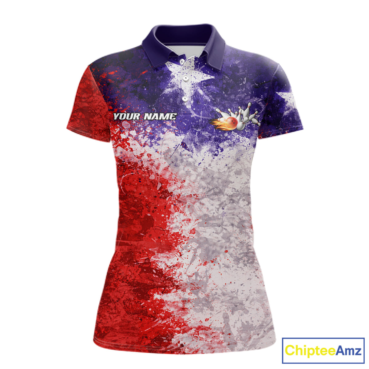 Custom Texas Flag Bowling Polo, 1/4 zip Shirts For Women, Patriotic Texas Bowling Team League Jerseys NQS11626