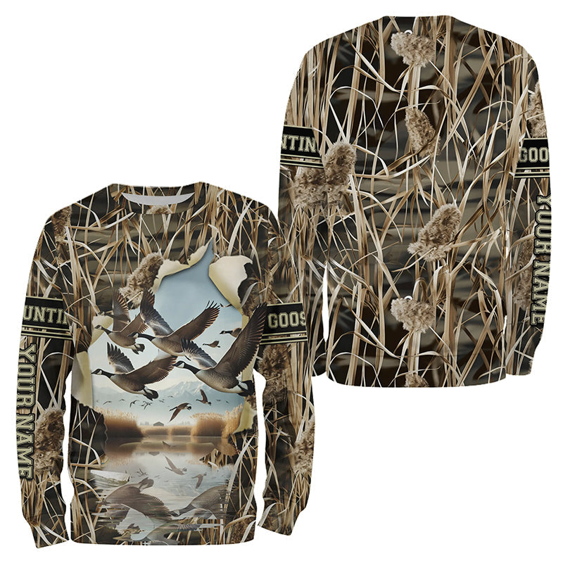 Canada Geese hunting waterfowl camo custom Name All over printing Shirts, Gift for hunters FSD3702
