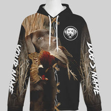 Load image into Gallery viewer, Chocolate Labrador Retriever Hunting Dog Custom Name Hoodie Shirt for Hunter FSD4687