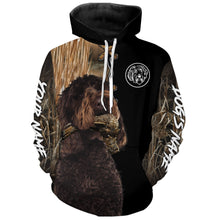 Load image into Gallery viewer, Chocolate Labradoodle Hunting Dog Custom Name Hoodie Shirt for Hunter FSD4763